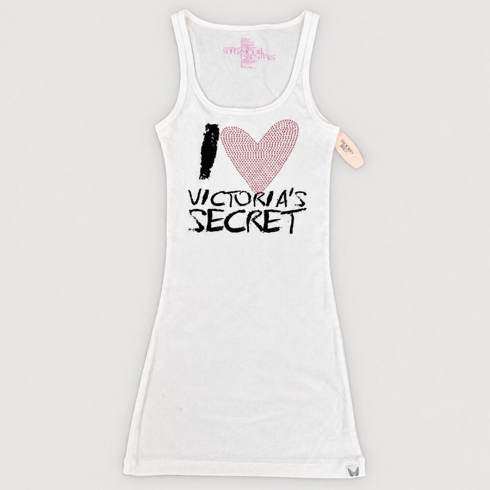 NWT Vintage Y2K Victoria’s Secret Supermodel Essentials Rhinestone Tank XS